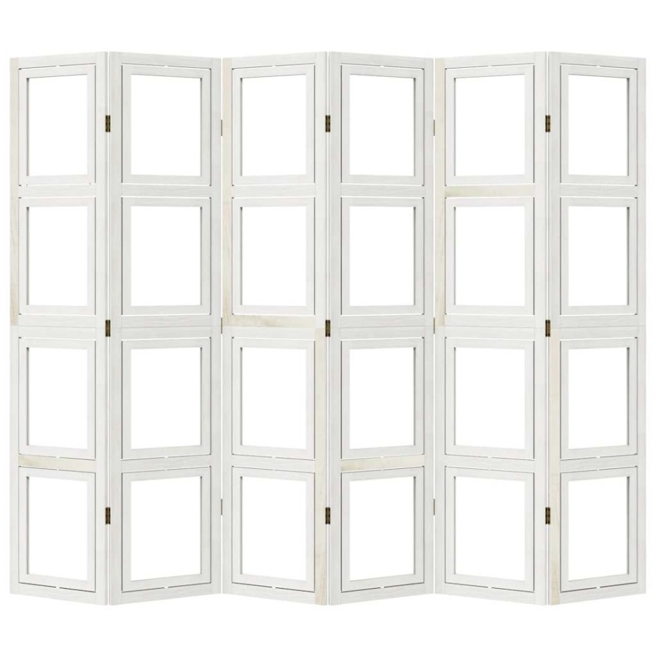 Biombo separador de 6 paneles madera maciza Paulownia