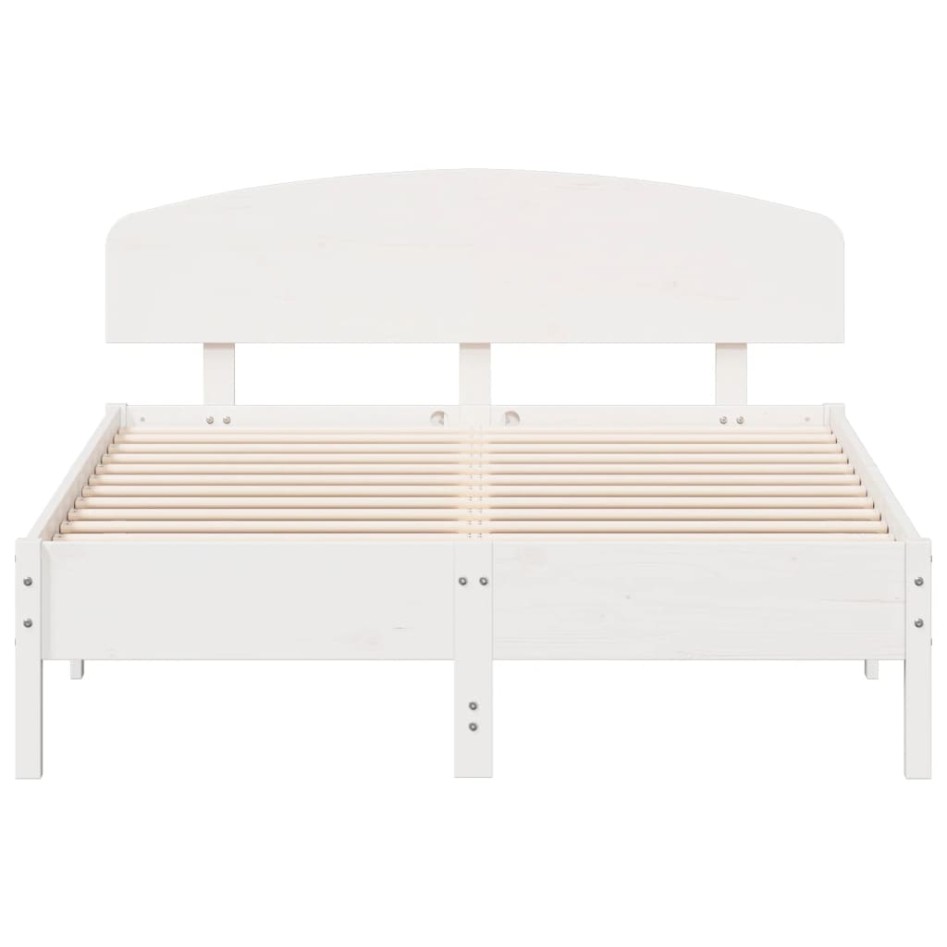 Estructura de cama sin colchón madera maciza blanca 120x190
