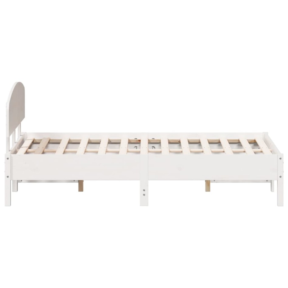 Estructura de cama sin colchón madera maciza blanca 120x190
