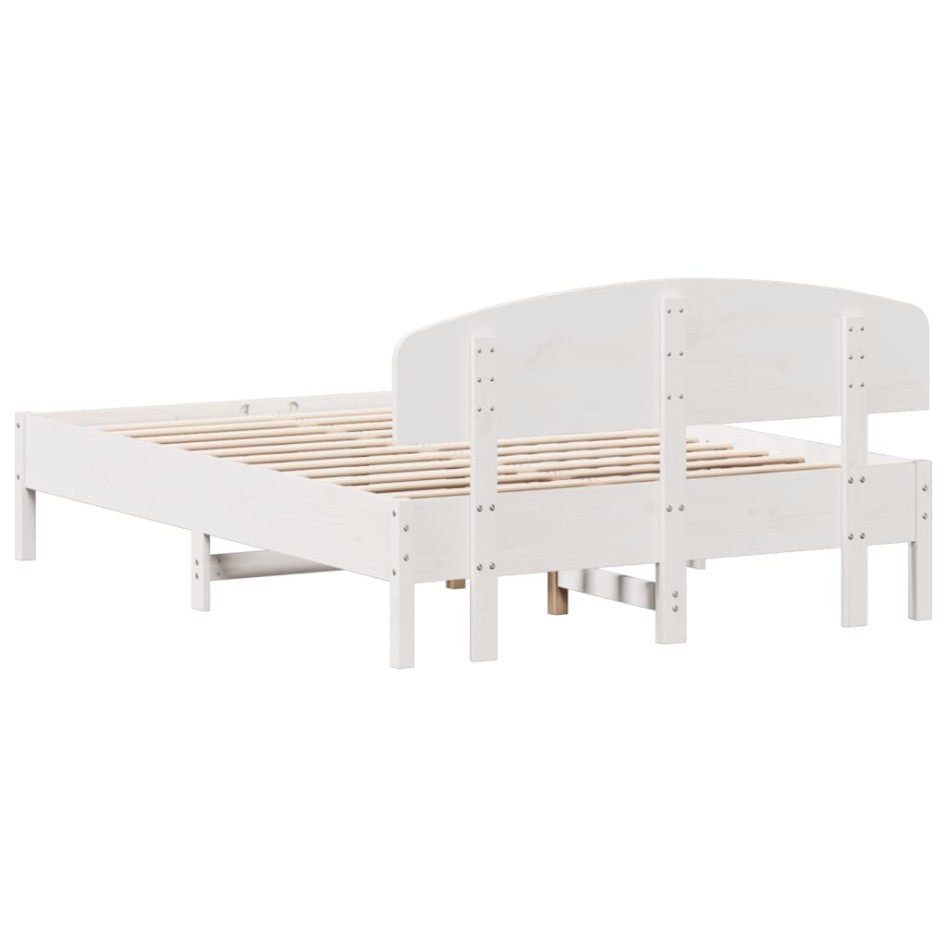 Estructura de cama sin colchón madera maciza blanca 120x190