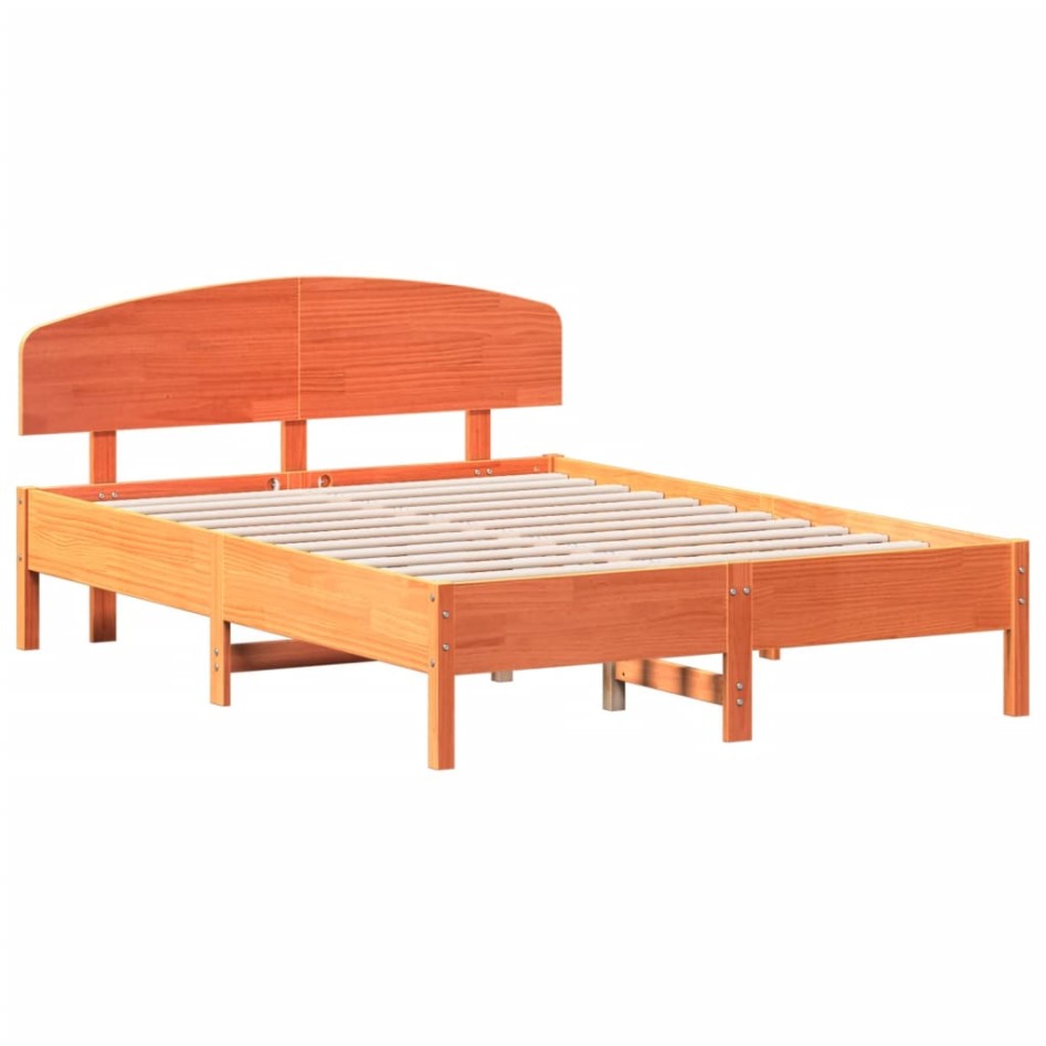 Estructura de cama sin colchón madera maciza marrón 120x190
