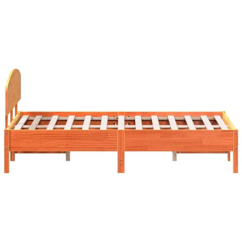 Estructura de cama sin colchón madera maciza marrón 120x190