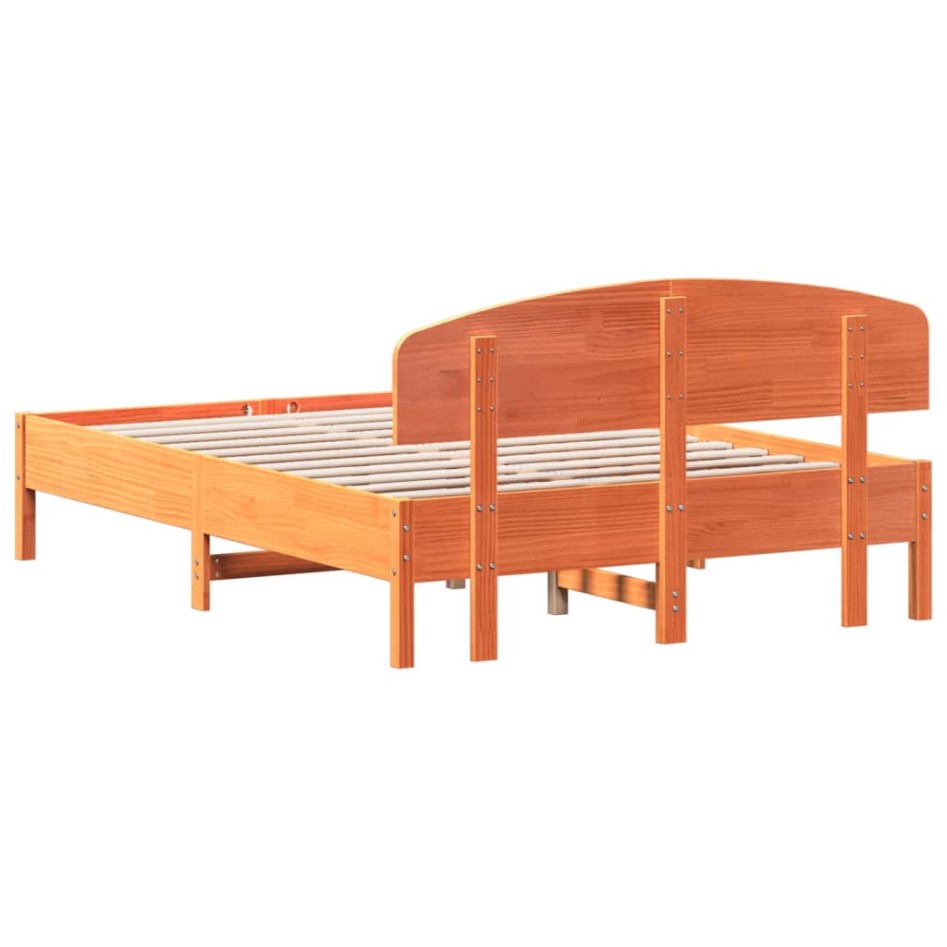 Estructura de cama sin colchón madera maciza marrón 120x190