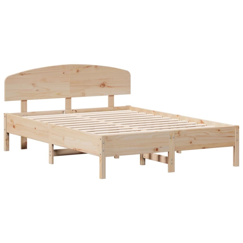 Estructura de cama sin colchón madera maciza de pino 135x190