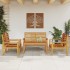 Juego de muebles de jardín 5 pzas madera maciza de