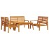 Juego de muebles de jardín 5 pzas madera maciza de