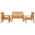 Juego de muebles de jardín 5 pzas madera maciza de