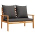 Set de muebles para jardín 3 piezas con cojines madera