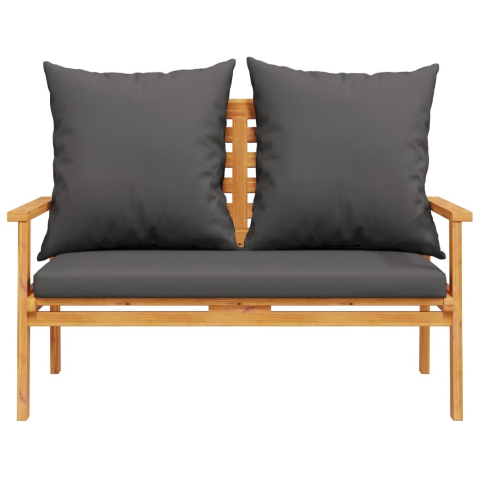 Set de muebles para jardín 3 piezas con cojines madera