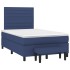 Cama box spring con colchón tela azul 120x190