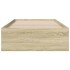 Cama con cajones madera ingeniería roble Sonoma 90x200
