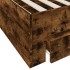 Cama con cajones madera de ingeniería roble ahumado 100x200