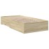 Cama con cajones madera ingeniería roble Sonoma 90x190
