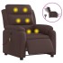 Sillón reclinable de masaje eléctrico tela marrón