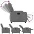 Sillón reclinable eléctrico de tela gris