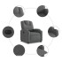 Sillón reclinable eléctrico de tela gris