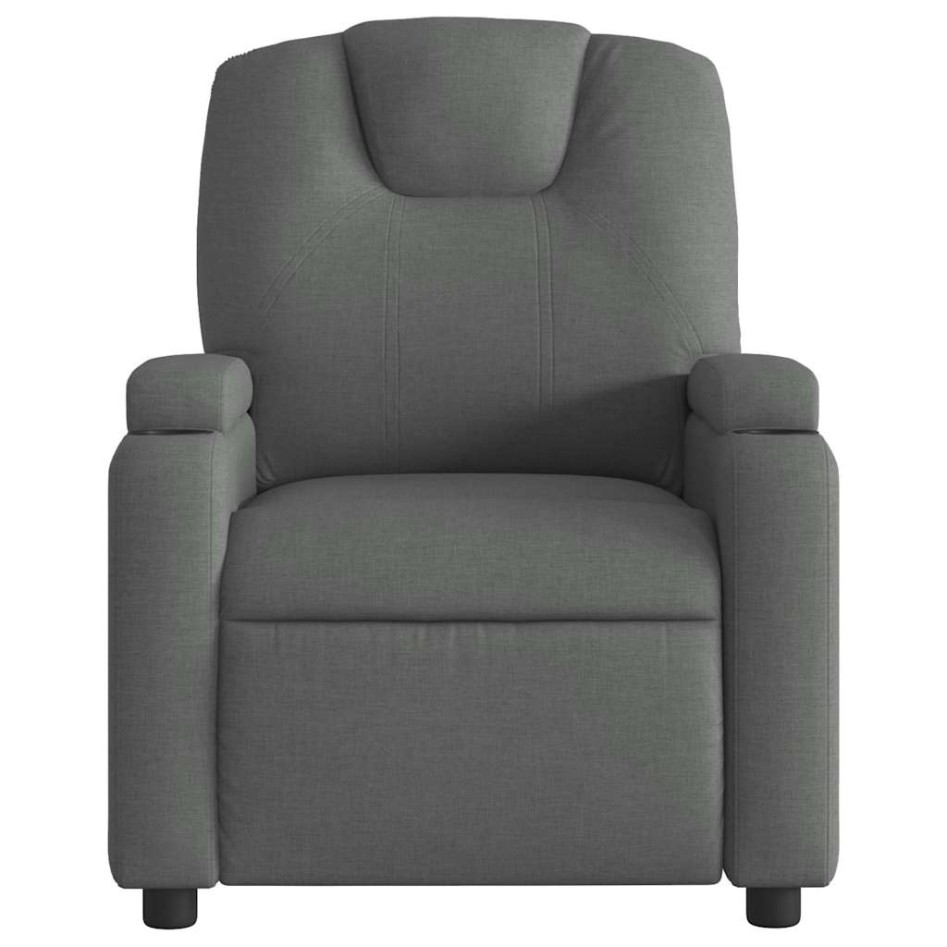 Sillón reclinable eléctrico de tela gris