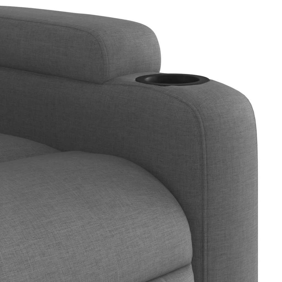Sillón reclinable eléctrico de tela gris
