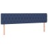 Cama box spring con colchón y luces LED tela azul 120x190