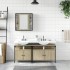 Set de muebles de baño 3 pzas madera contrachapada roble