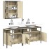 Set de muebles de baño 3 pzas madera contrachapada roble