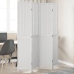 Biombo separador de 4 paneles madera maciza Paulownia blanco