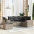 Set de sofás jardín y cojines 5 pzas ratán sintético gris
