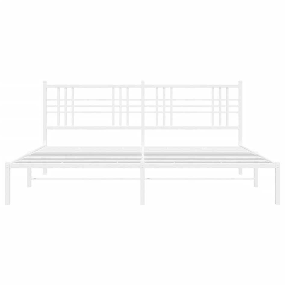 Estructura cama sin colchón con cabecero metal blanco