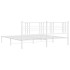 Estructura cama sin colchón con cabecero metal blanco