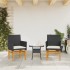 Sillas de jardín con cojín 2 uds ratán PE negro y madera