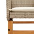 Sillas de jardín con cojín 2 uds ratán PE beige y madera