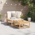 Sofá de jardín de esquina y cojines acacia maciza 73x73x65