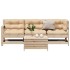 Juego de muebles de jardín 4 pzas y cojines madera maciza
