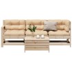 Juego de muebles de jardín 4 pzas y cojines madera maciza pino