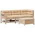 Juego de muebles de jardín 4 pzas y cojines madera maciza
