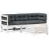 Set muebles jardín 4 pzas con cojines madera maciza pino