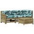 Juego de muebles jardín 4 pzas y cojines madera pino