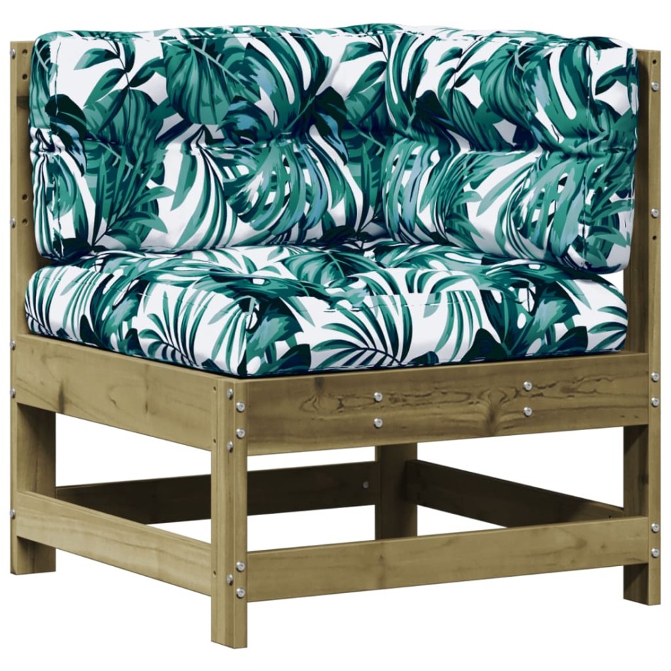 Juego de muebles jardín 4 pzas y cojines madera pino