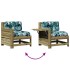 Juego de muebles jardín 4 pzas y cojines madera pino