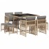 Set comedor de jardín 9 pzas con cojines ratán sintético