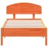 Cama sin colchón madera maciza de pino marrón cera 100x200