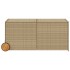 Caja de almacenaje jardín con ruedas ratán PE beige mezcla