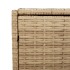 Caja de almacenaje jardín con ruedas ratán PE beige mezcla