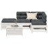 Set muebles jardín 5 pzas con cojines madera maciza pino