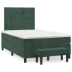 Cama box spring con colchón terciopelo verde oscuro 120x190 cm