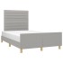 Estructura de cama sin colchón tela gris claro 120x190