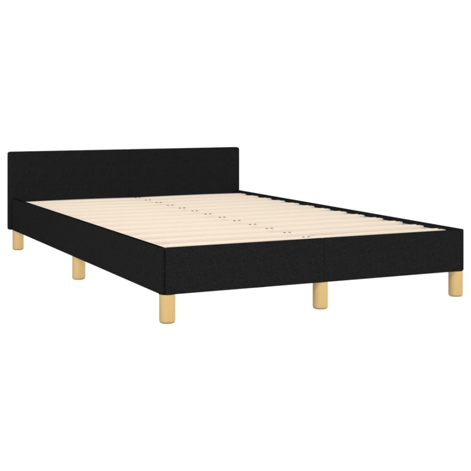 Estructura de cama sin colchón tela negro 120x190
