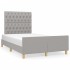 Estructura de cama sin colchón tela gris claro 120x190