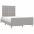 Estructura de cama sin colchón tela gris claro 120x190