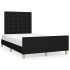 Estructura de cama sin colchón tela negro 120x190